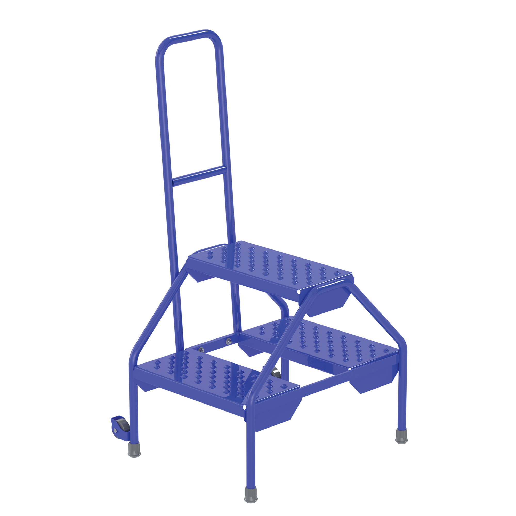 Vestil Steel Portable Two-Step Rolling Perforated 23-1/2 In. x 20-9/16 In. x 42 In. 300 Lb. Capacity Blue